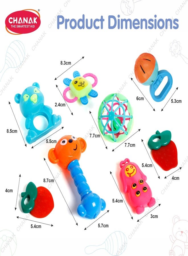 Chanak Baby Kinder Rattle Set for 0-6 Months Old Baby, Non-Toxic, 100% BPA Free, Infant Grab, Spin & Shake Rattles, Colorful Rattles with 8 Pcs, Early Educational Sensory Toy, BIS Approved - Image 5